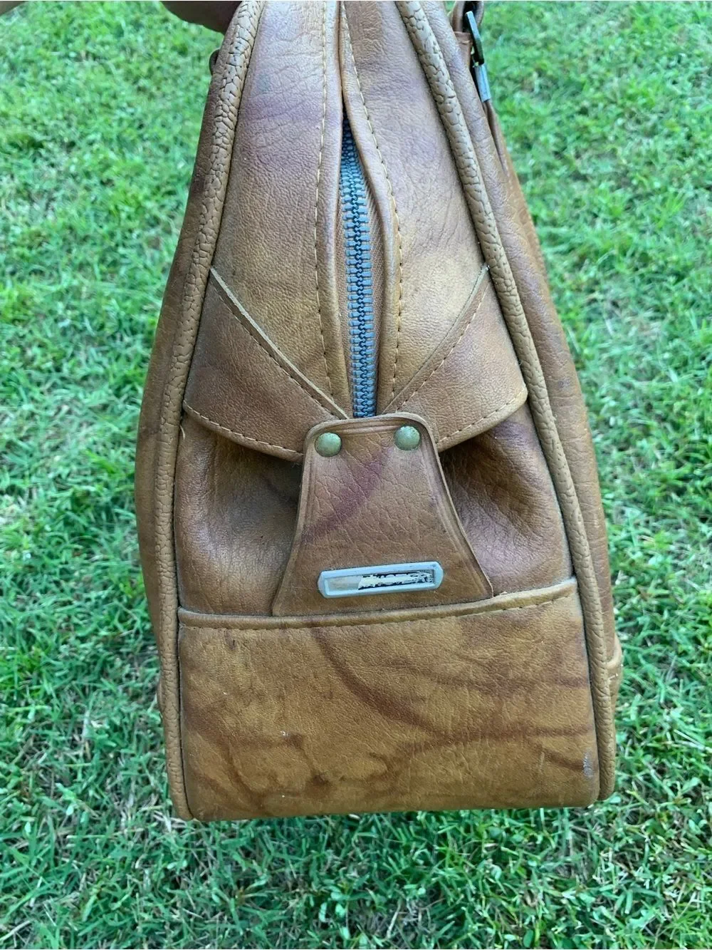 VTG 1960s American Tourister Luggage Tote Bag Carry On Weekender Soft Case Brown